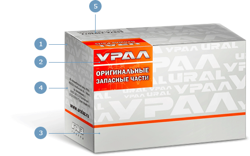 Фирменная упаковка запасных частей УРАЛ